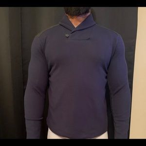 Calvin Klein Collard sweater navy w/grey shoulders